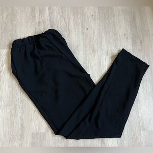 STYLIVE Black textured Relaxed Fit pull on travel pants Small